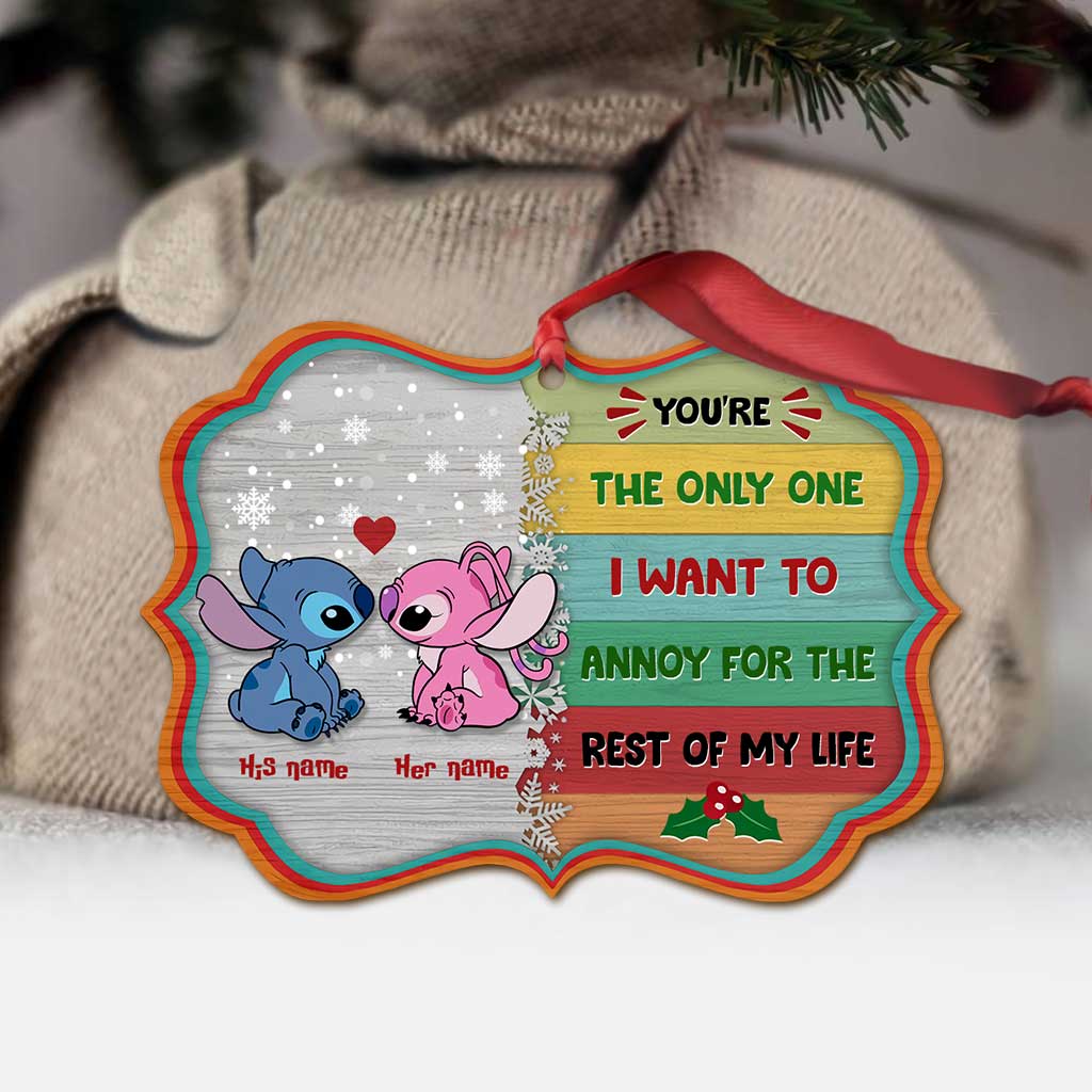 Personalized Christmas Ohana Ornament Custom Name Gift for Couples