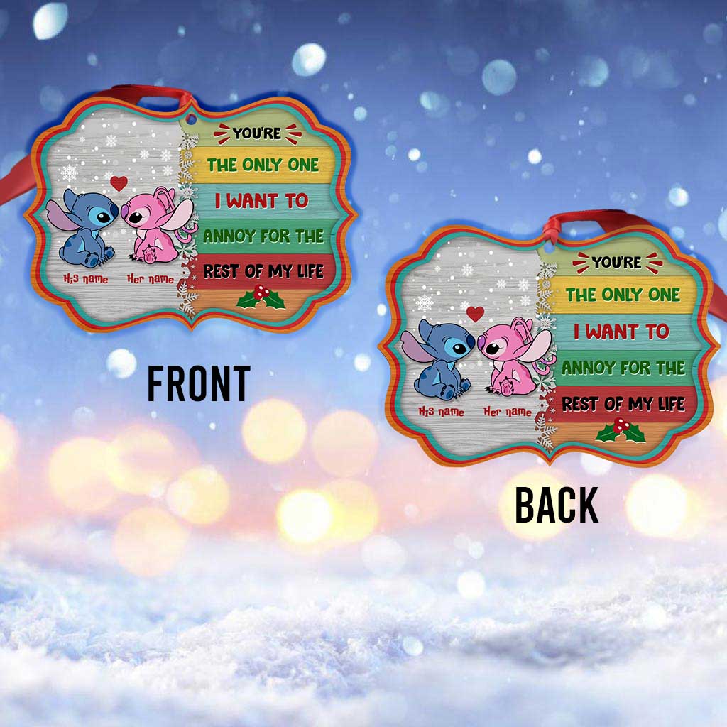 Personalized Christmas Ohana Ornament Custom Name Gift for Couples