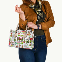 Load image into Gallery viewer, Personalized Christmas Leather Handbag with Grinch Design Gift for Her
