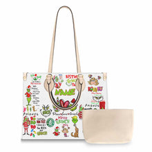 Load image into Gallery viewer, Personalized Christmas Leather Handbag with Grinch Design Gift for Her
