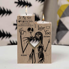 Load image into Gallery viewer, Personalized Tung Wood Candle Holder for Couples | Unique Love Gift
