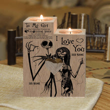Load image into Gallery viewer, Personalized Tung Wood Candle Holder for Couples | Unique Love Gift
