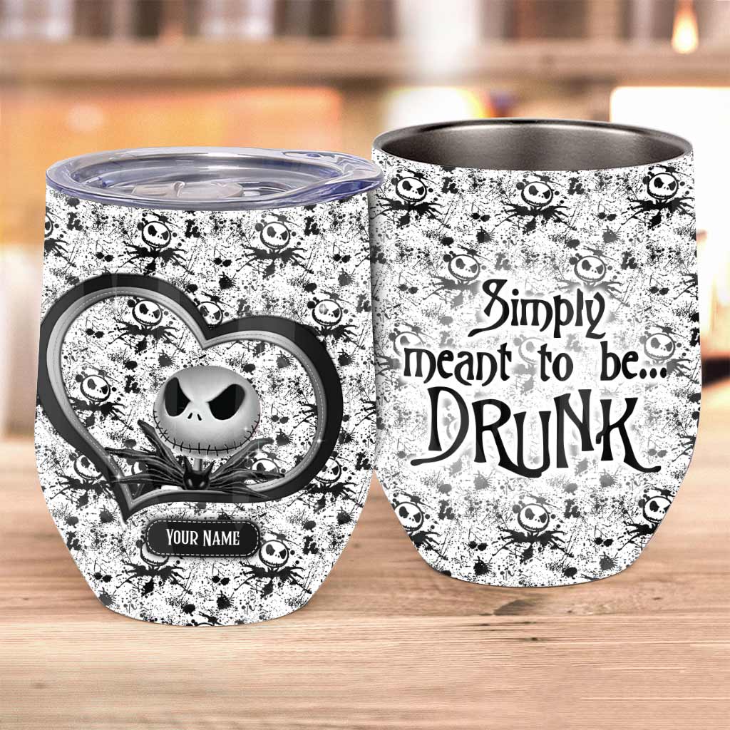 Personalized Nightmare Wine Tumbler Custom Name Gift for Halloween