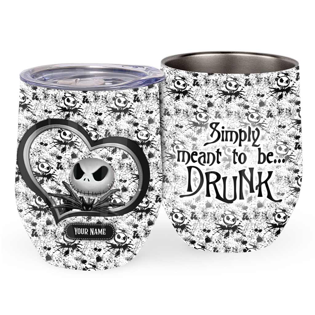 Personalized Nightmare Wine Tumbler Custom Name Gift for Halloween