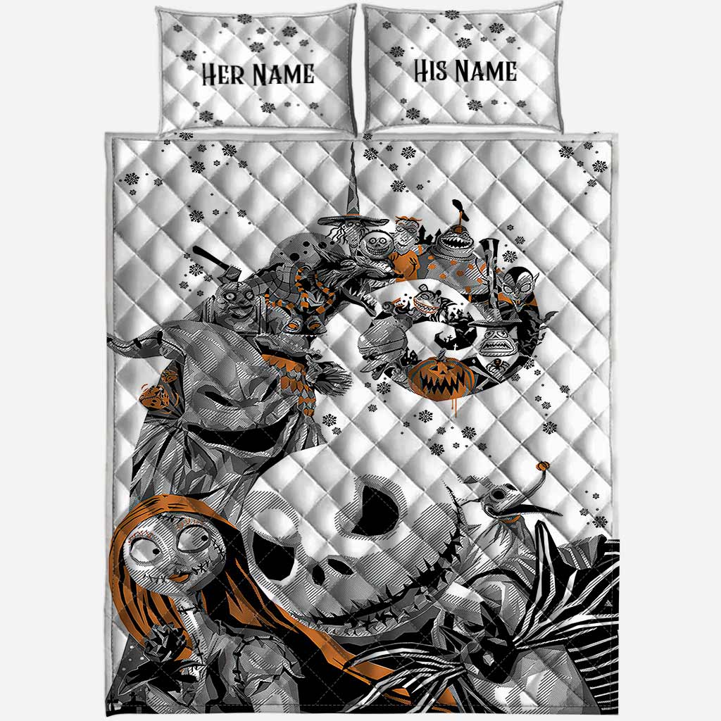Personalized Nightmare Quilt Set for Couples | Halloween Gift