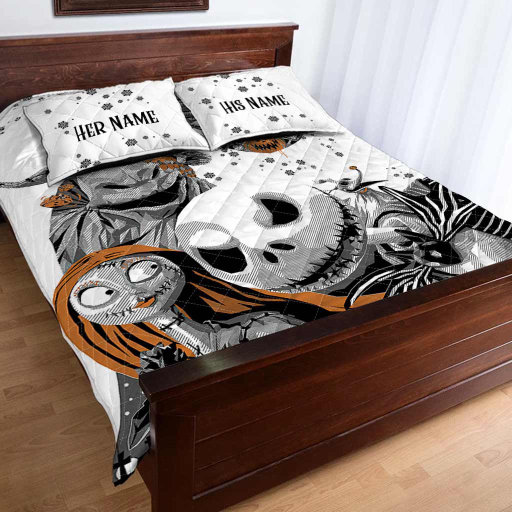 Personalized Nightmare Quilt Set for Couples | Halloween Gift