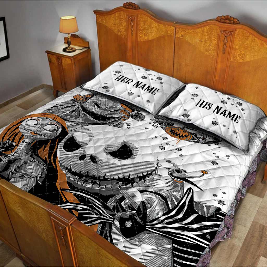 Personalized Nightmare Quilt Set for Couples | Halloween Gift