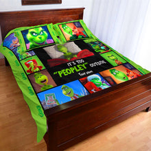 Load image into Gallery viewer, Personalized Christmas Quilt Set with Grinch Design for Kids &amp; Family
