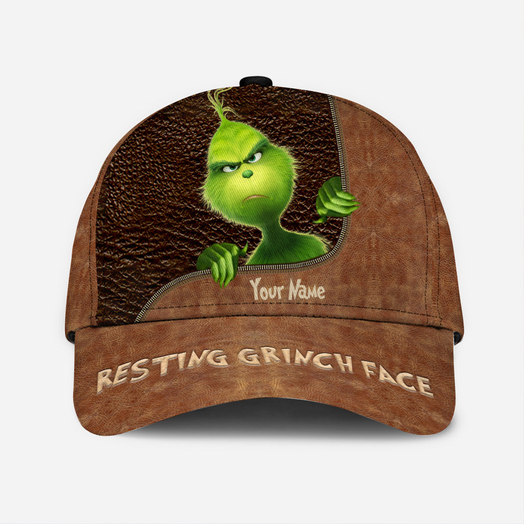 Personalized Grinch Face Classic Cap Custom Name Christmas Gift