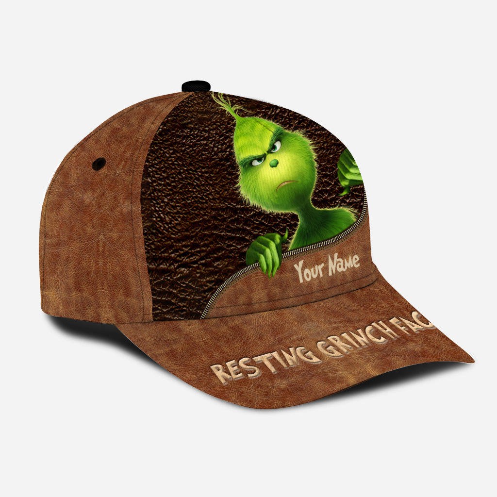 Personalized Grinch Face Classic Cap Custom Name Christmas Gift