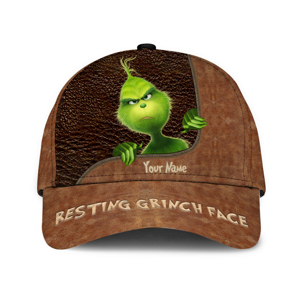 Personalized Grinch Face Classic Cap Custom Name Christmas Gift