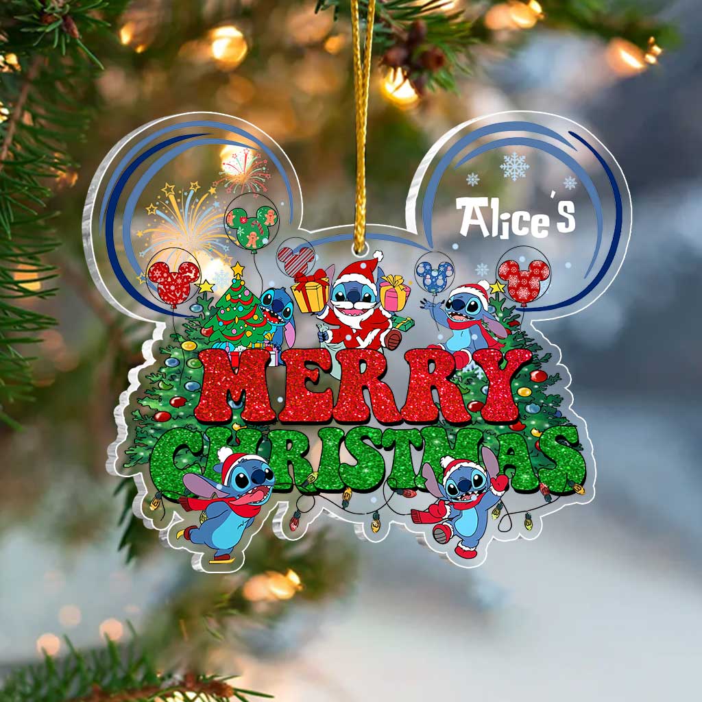 Personalized Acrylic Christmas Ohana Ornament Gift for Family