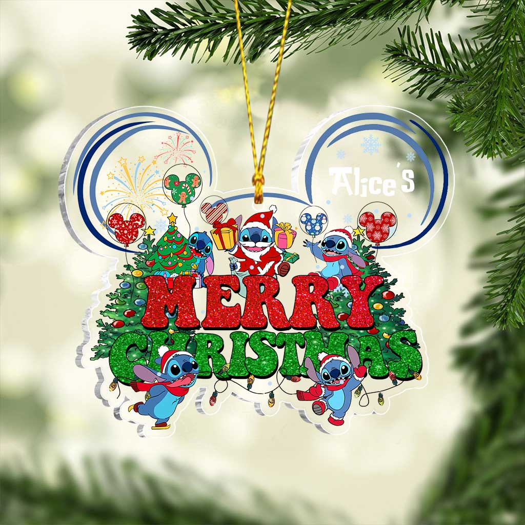 Personalized Acrylic Christmas Ohana Ornament Gift for Family