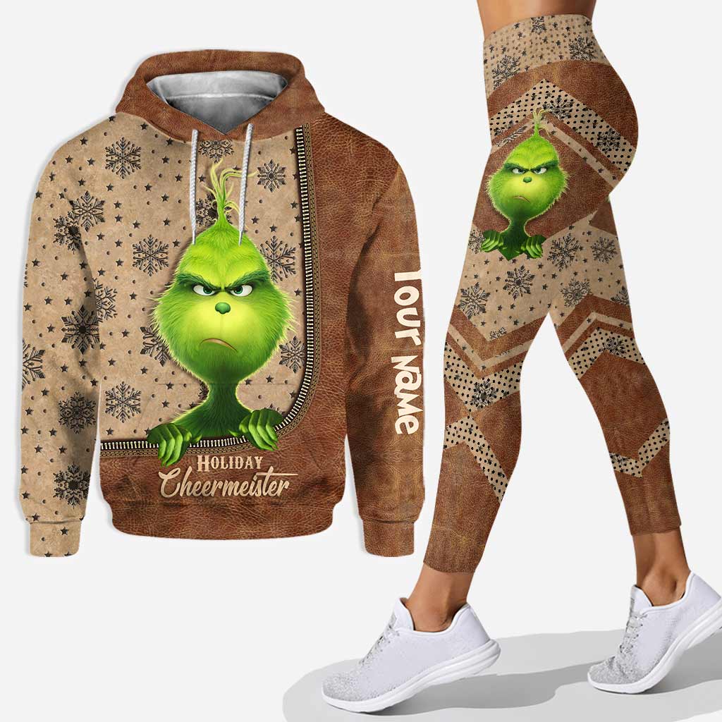 Personalized Grinch Hoodie & Leggings Set for Christmas Gift