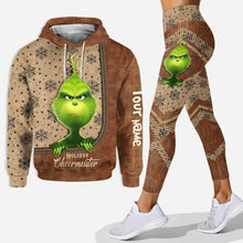 Load image into Gallery viewer, Personalized Grinch Hoodie &amp; Leggings Set for Christmas Gift
