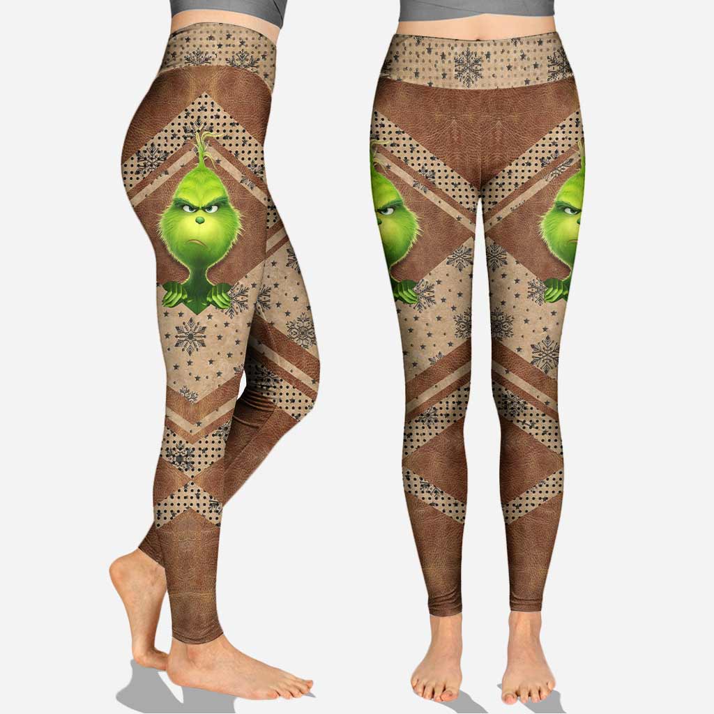 Personalized Grinch Hoodie & Leggings Set for Christmas Gift