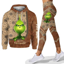 Load image into Gallery viewer, Personalized Grinch Hoodie &amp; Leggings Set for Christmas Gift
