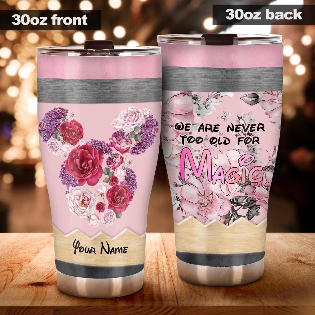 Personalized Floral Tumbler Custom Name Gift for Mom