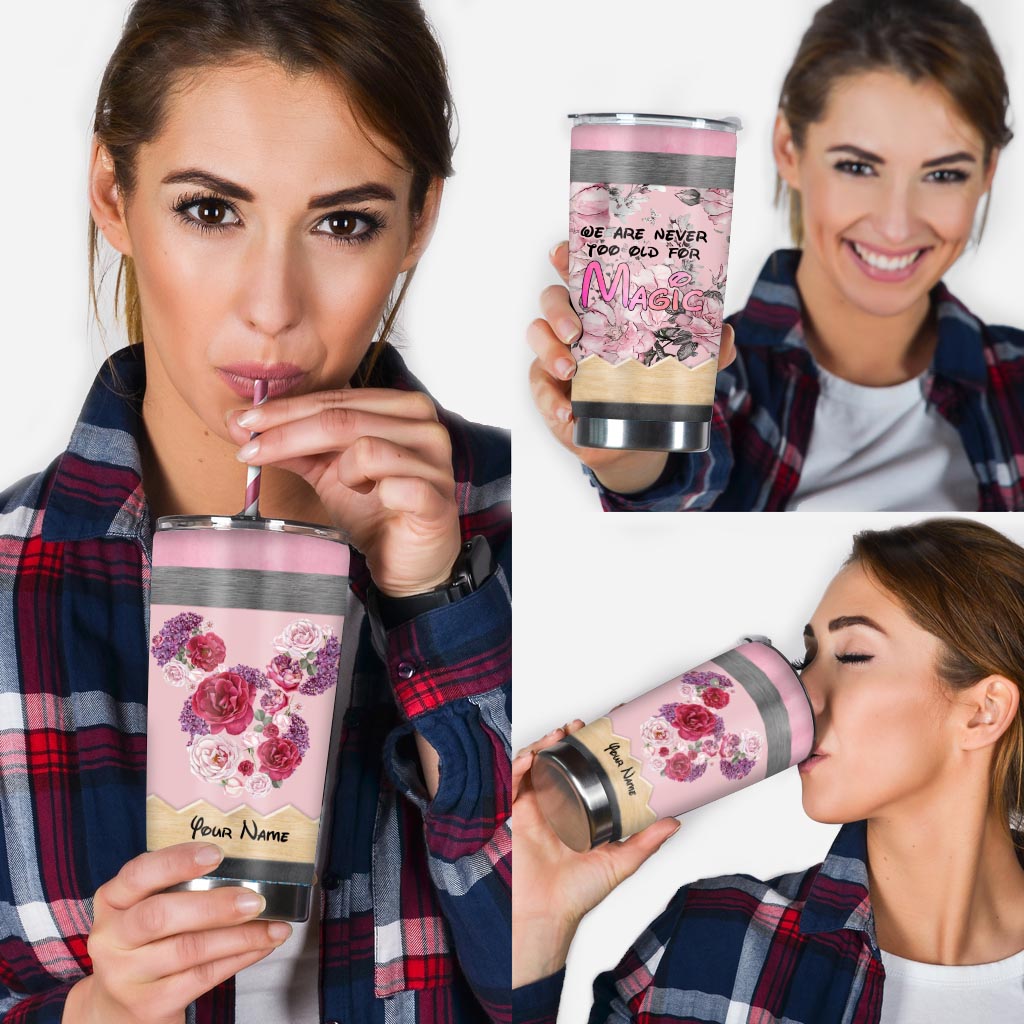 Personalized Floral Tumbler Custom Name Gift for Mom