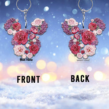 Load image into Gallery viewer, Personalized Floral Mouse Acrylic Keychain Custom Name Gift
