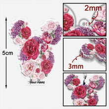 Load image into Gallery viewer, Personalized Floral Mouse Acrylic Keychain Custom Name Gift
