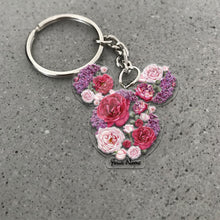 Load image into Gallery viewer, Personalized Floral Mouse Acrylic Keychain Custom Name Gift

