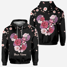 Load image into Gallery viewer, Personalized Floral Mouse All Over T-shirt &amp; Hoodie Gift
