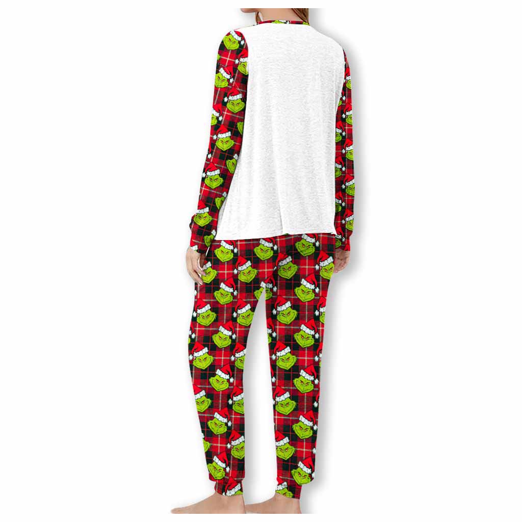 Personalized Grinch Christmas Pajamas Set for Couples