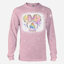 Load image into Gallery viewer, Personalized Bleached T-Shirt with Disney Castle and Bow Design for Kids
