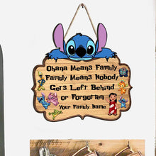 Load image into Gallery viewer, Personalized Ohana Means Family Wood Sign with Custom Name Gift for Family
