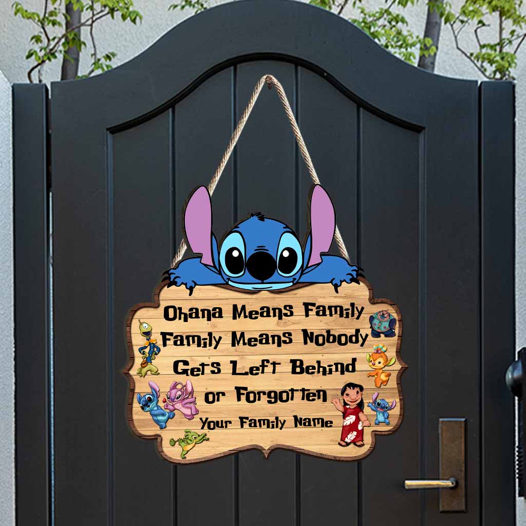 Personalized Ohana Means Family Wood Sign with Custom Name Gift for Family