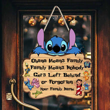 Load image into Gallery viewer, Personalized Ohana Means Family Wood Sign with Custom Name Gift for Family
