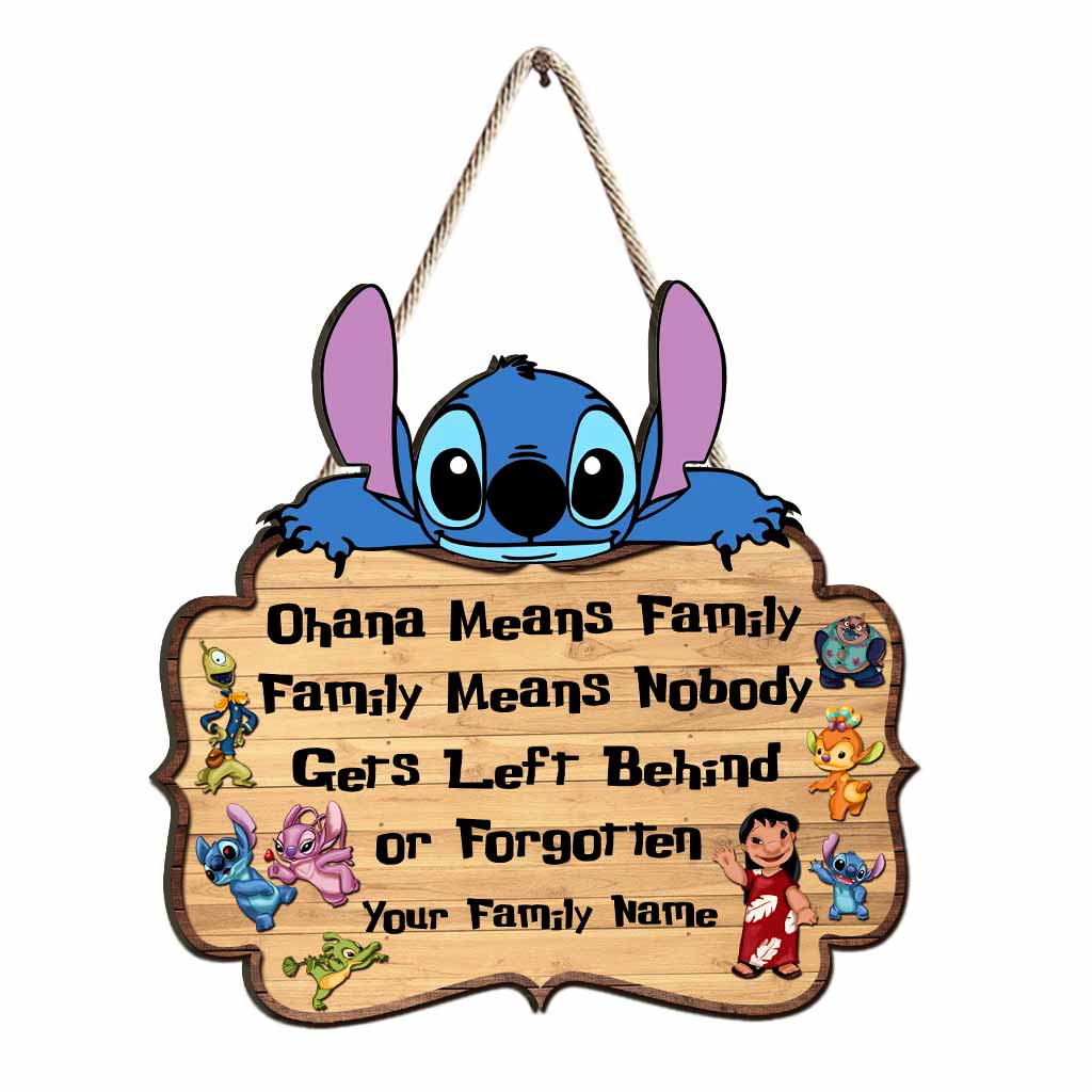 Personalized Ohana Means Family Wood Sign with Custom Name Gift for Family