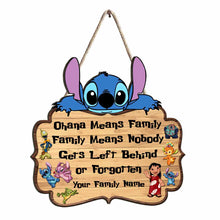 Load image into Gallery viewer, Personalized Ohana Means Family Wood Sign with Custom Name Gift for Family
