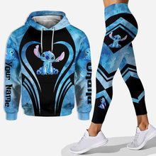 Load image into Gallery viewer, Personalized Hoodie and Leggings Set with Cute Stitch Design for Couple Gift
