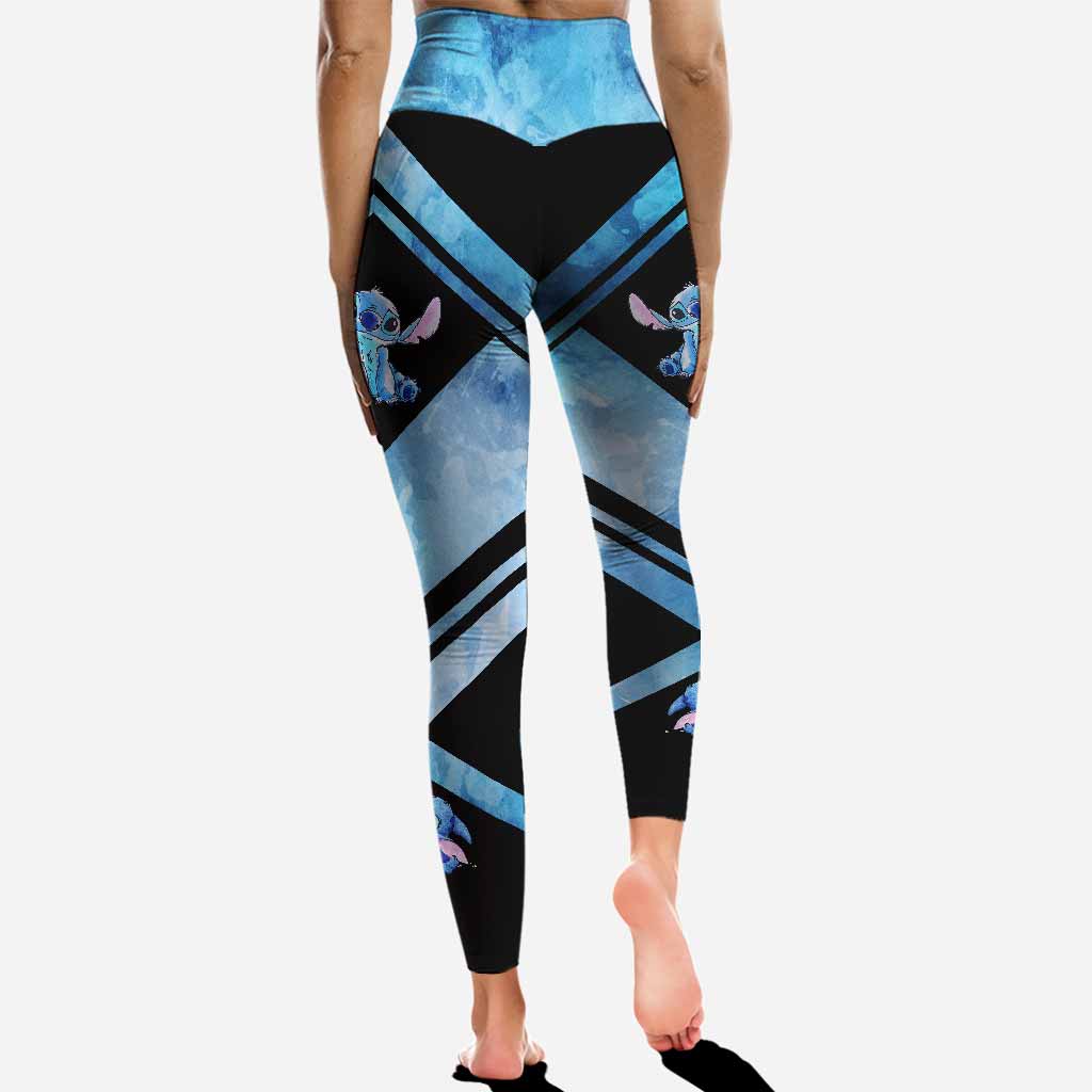 Personalized Hoodie and Leggings Set with Cute Stitch Design for Couple Gift