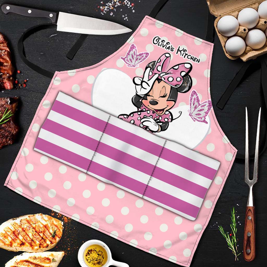 Personalized Minnie Mouse Apron Custom Name Gift for Kids