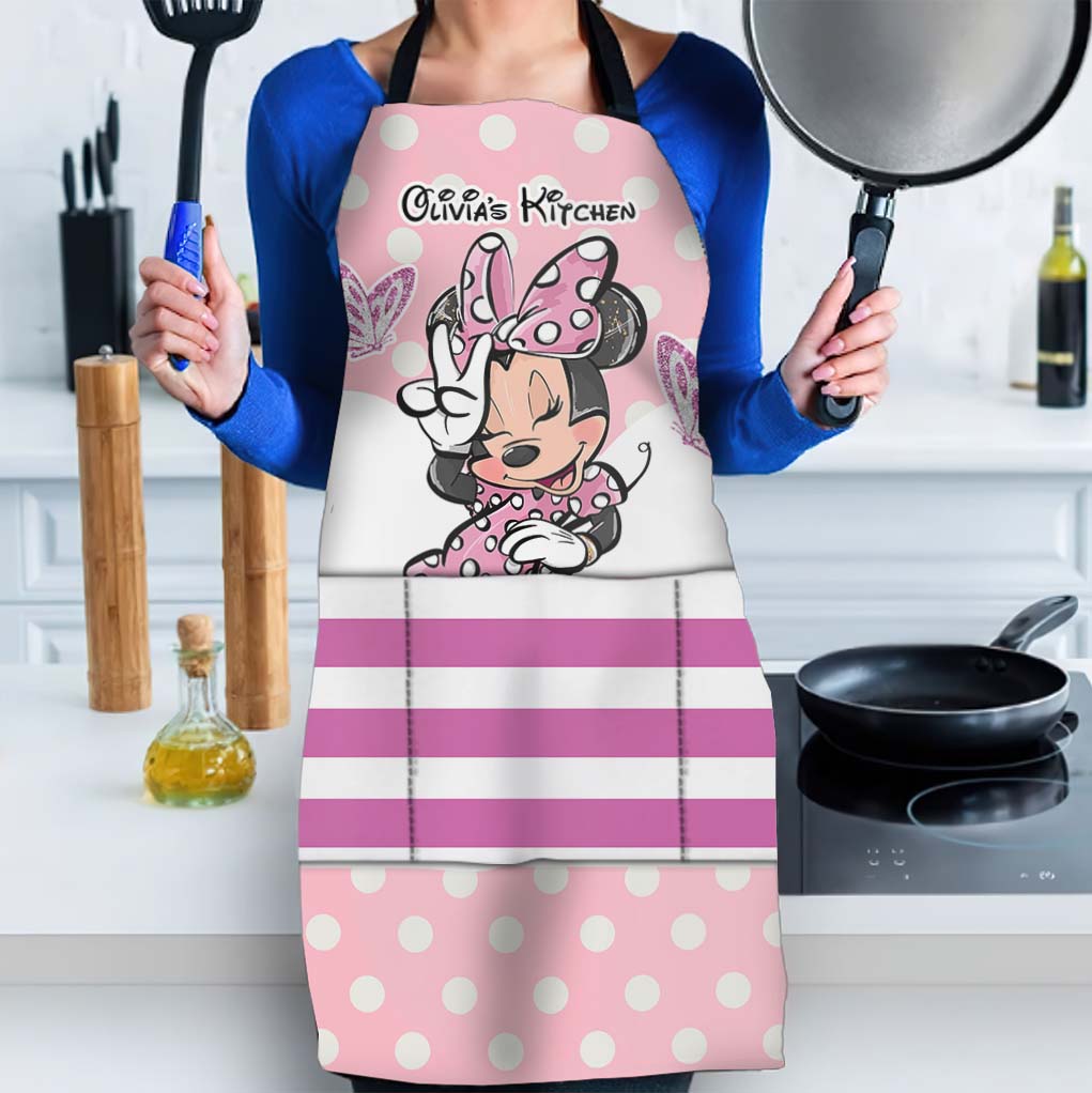 Personalized Minnie Mouse Apron Custom Name Gift for Kids