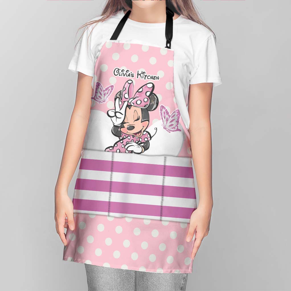 Personalized Minnie Mouse Apron Custom Name Gift for Kids