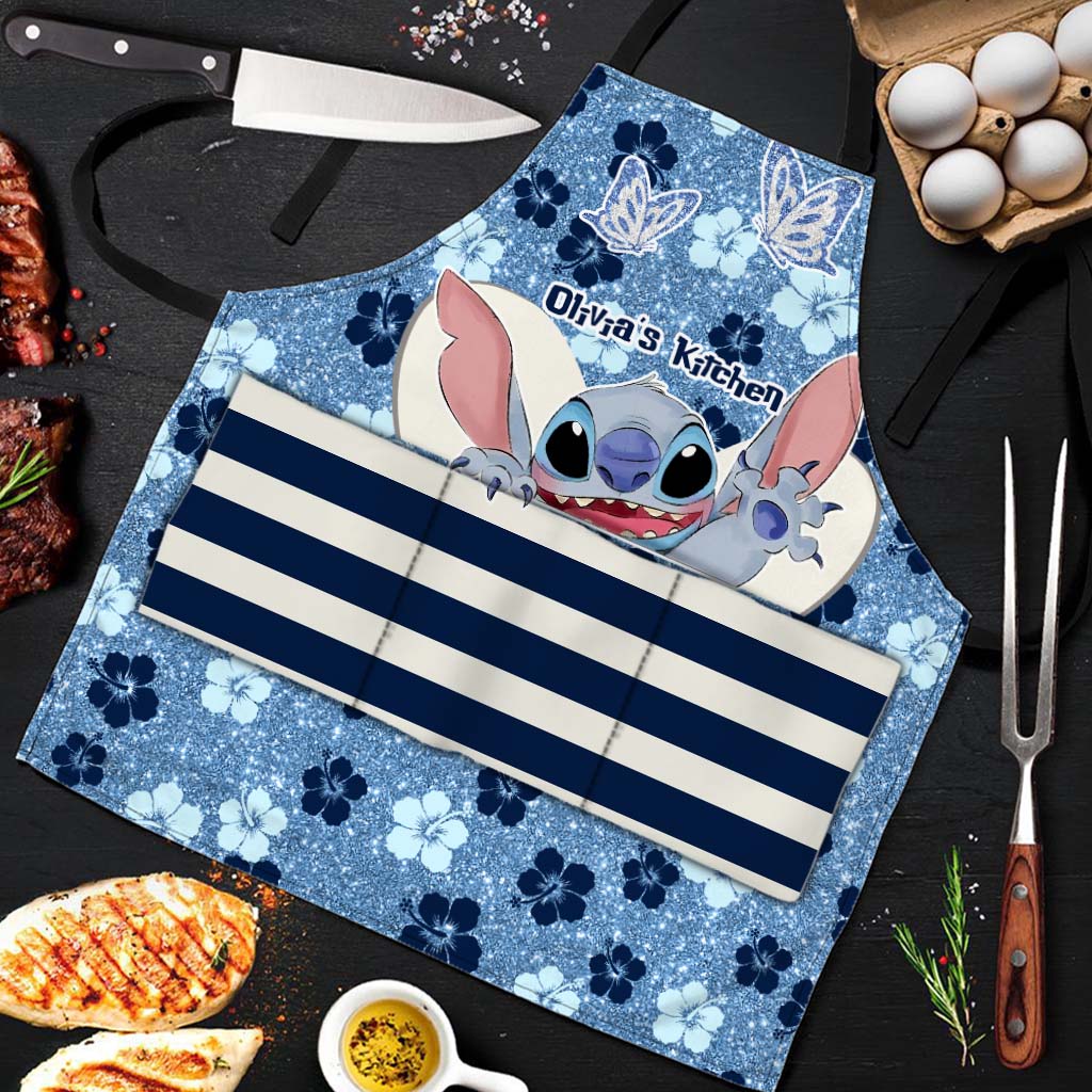 Personalized Floral Ohana Apron Custom Name Gift for Her