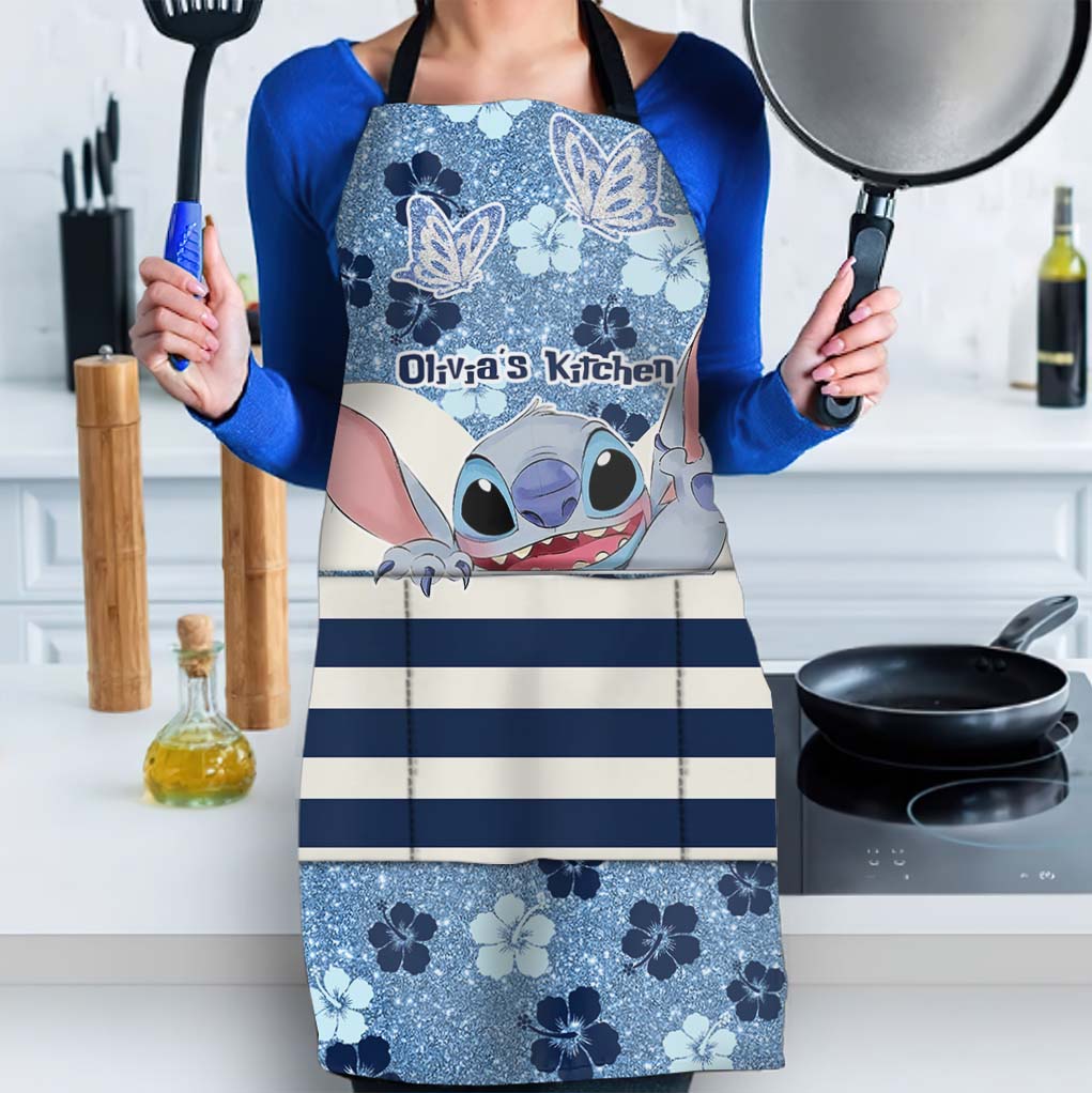 Personalized Floral Ohana Apron Custom Name Gift for Her