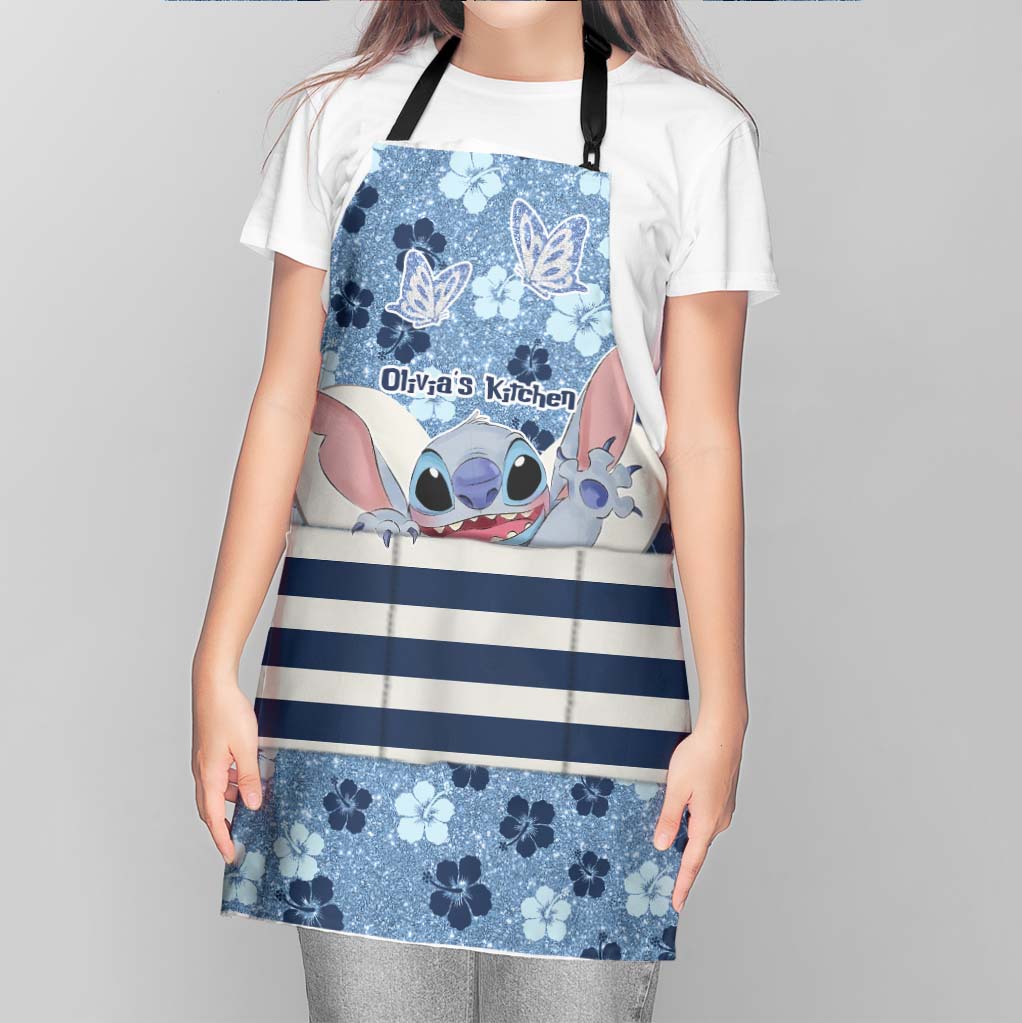 Personalized Floral Ohana Apron Custom Name Gift for Her