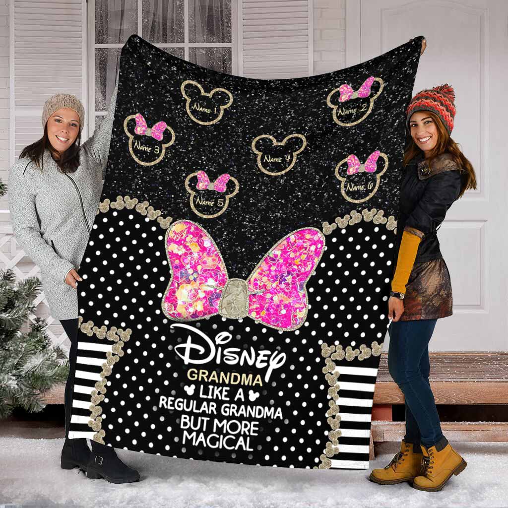 Personalized Disney Grandma Mouse Blanket Custom Names Gift