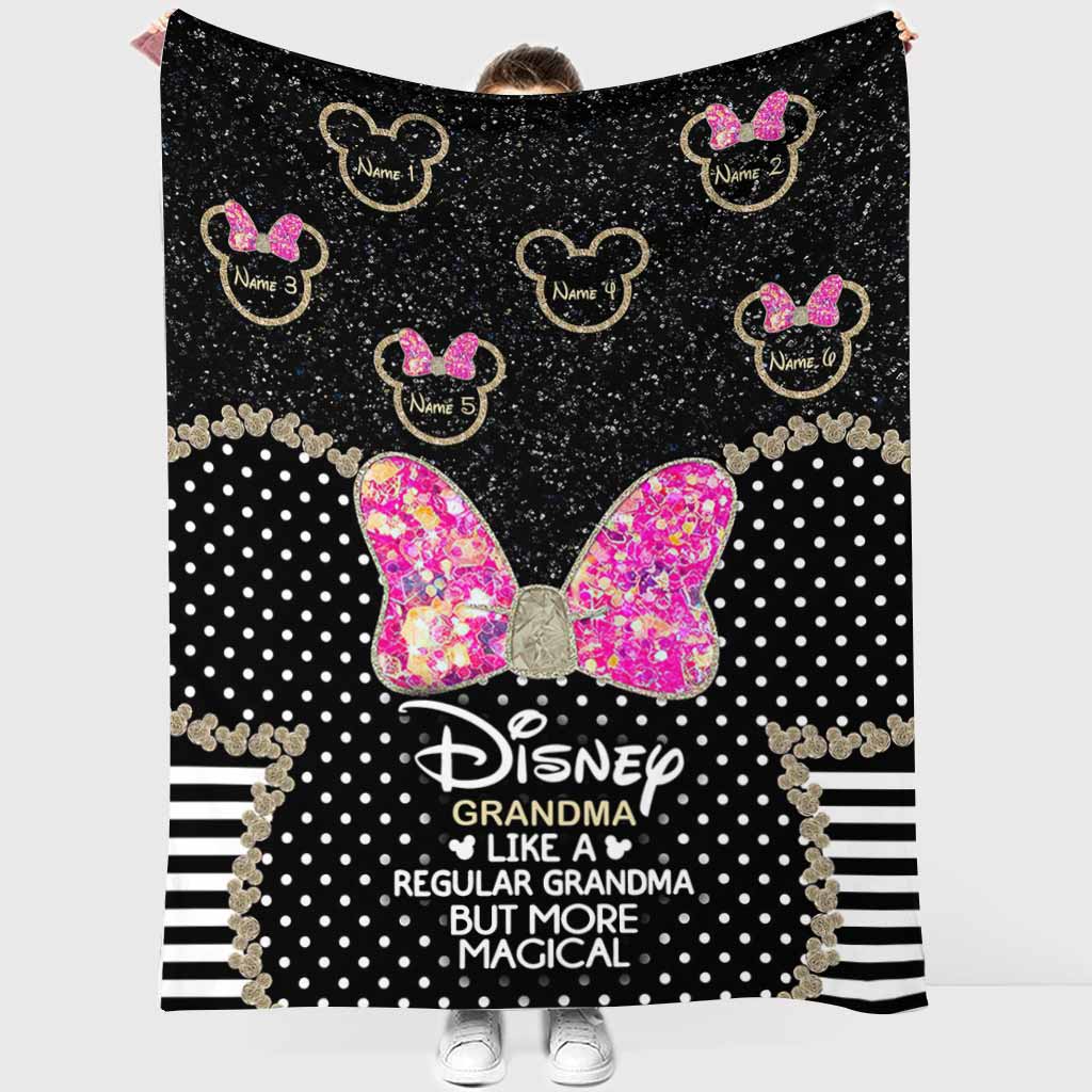 Personalized Disney Grandma Mouse Blanket Custom Names Gift