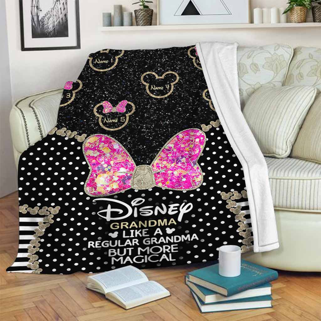 Personalized Disney Grandma Mouse Blanket Custom Names Gift