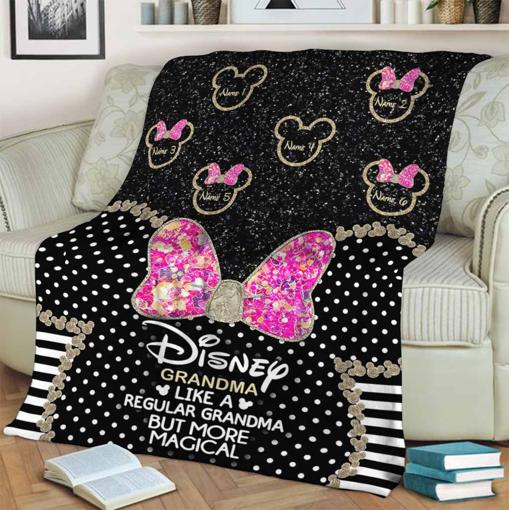 Personalized Disney Grandma Mouse Blanket Custom Names Gift
