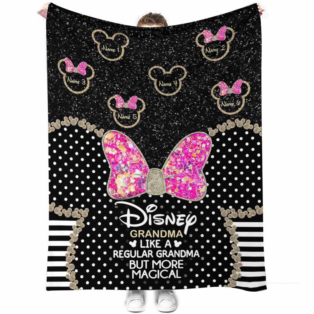 Personalized Disney Grandma Mouse Blanket Custom Names Gift