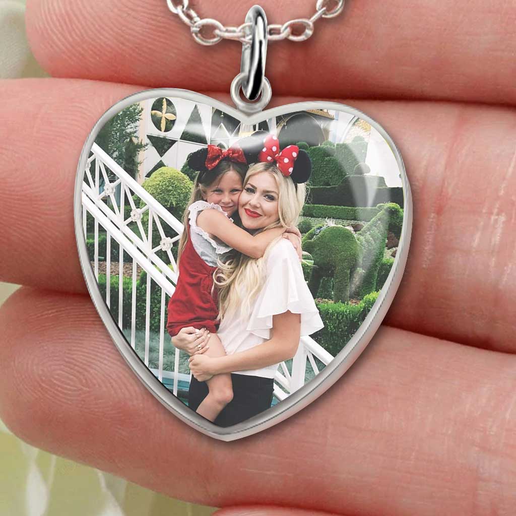 Personalized Heart Pendant Necklace Custom Photo Gift for Mom