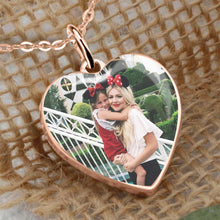 Load image into Gallery viewer, Personalized Heart Pendant Necklace Custom Photo Gift for Mom
