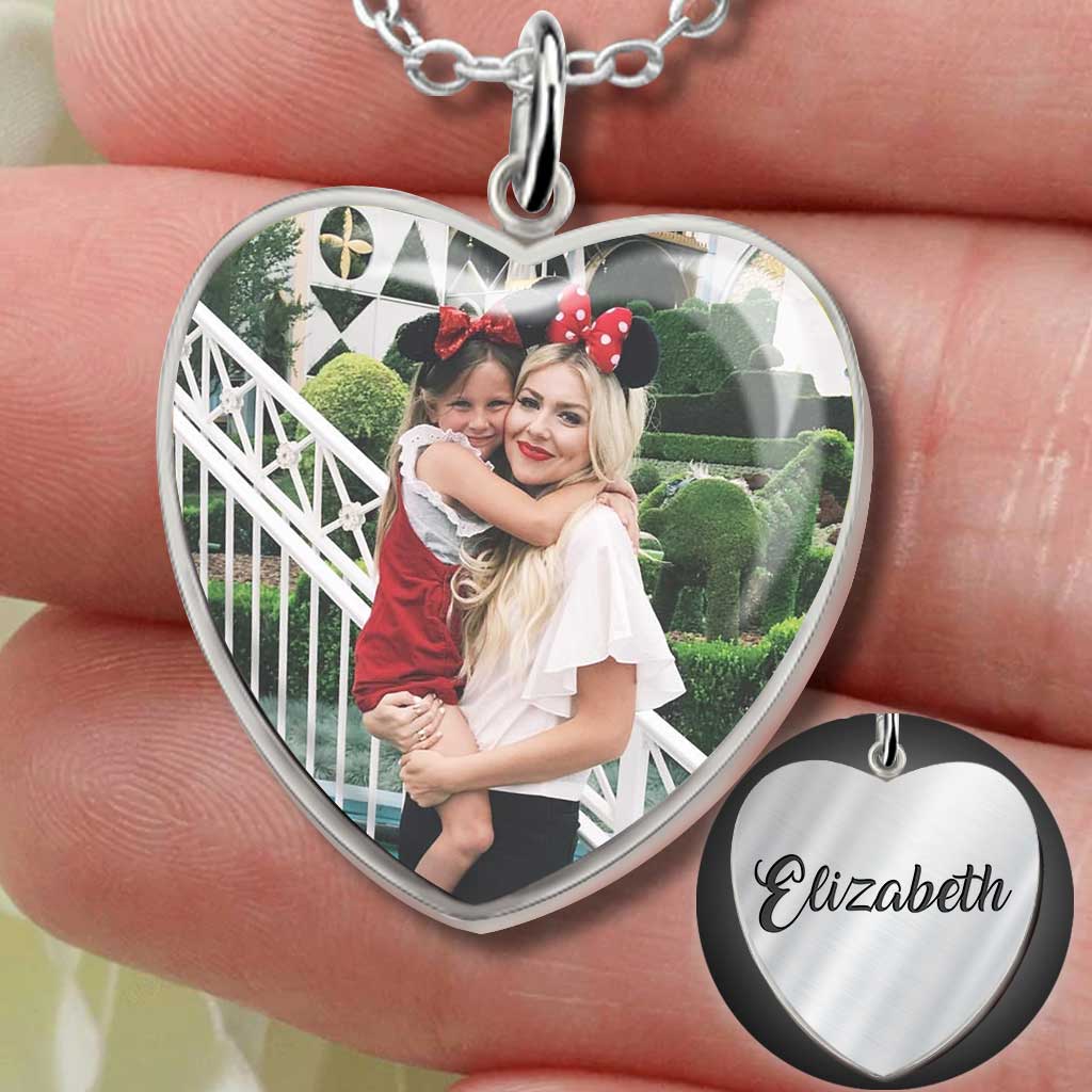 Personalized Heart Pendant Necklace Custom Photo Gift for Mom
